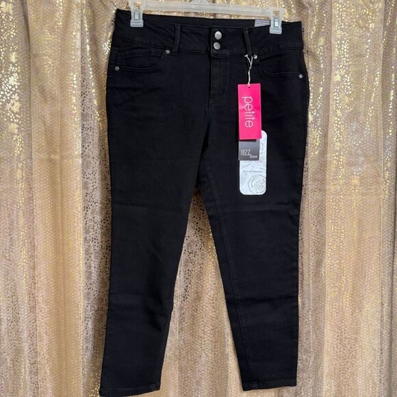 1822 Denim Denim - 1822 Denim Gia Ankle Skinny Jeans Soft Stretchy Black NWT 12 Petite
